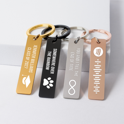 Custom Engraved Rectangle Keychains