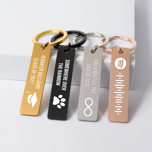 Custom Engraved Rectangle Keychains