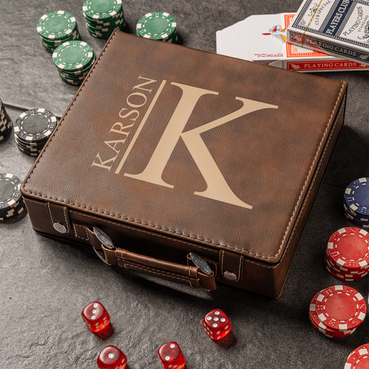 Customized Rustic Poker Set