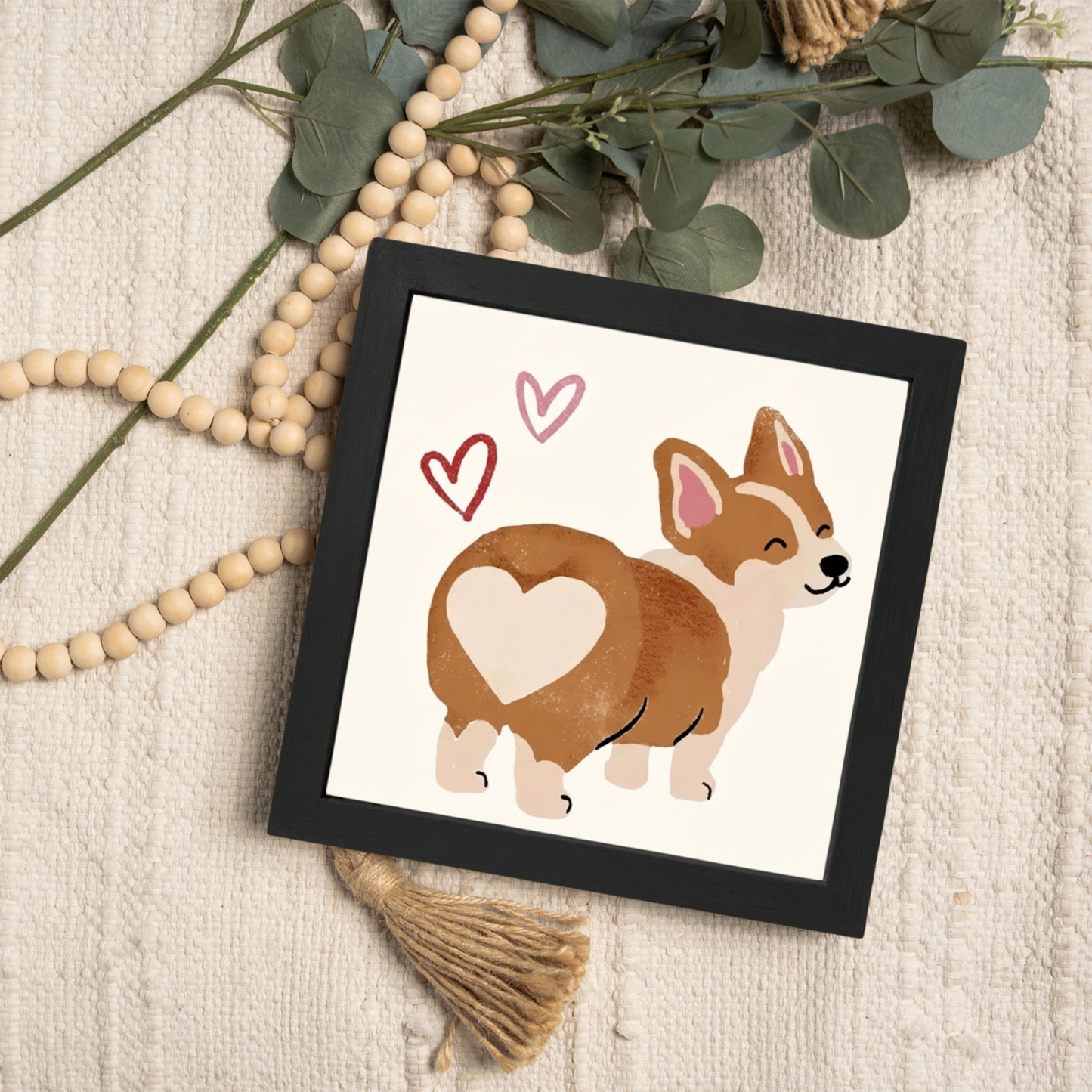 Valentine's Corgi Framed Print