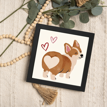 Valentine's Corgi Framed Print