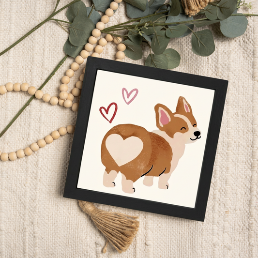 Valentine's Corgi Framed Print