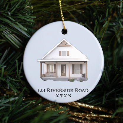 Customized Watercolor House Ornament