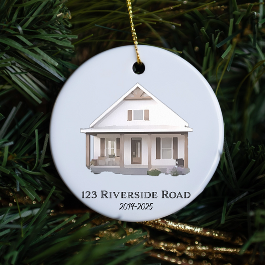 Customized Watercolor House Ornament