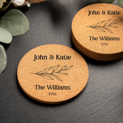 Customized Wedding Cork Coasters