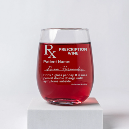 Custom Prescription Wine Glass Bridesmaid Gift