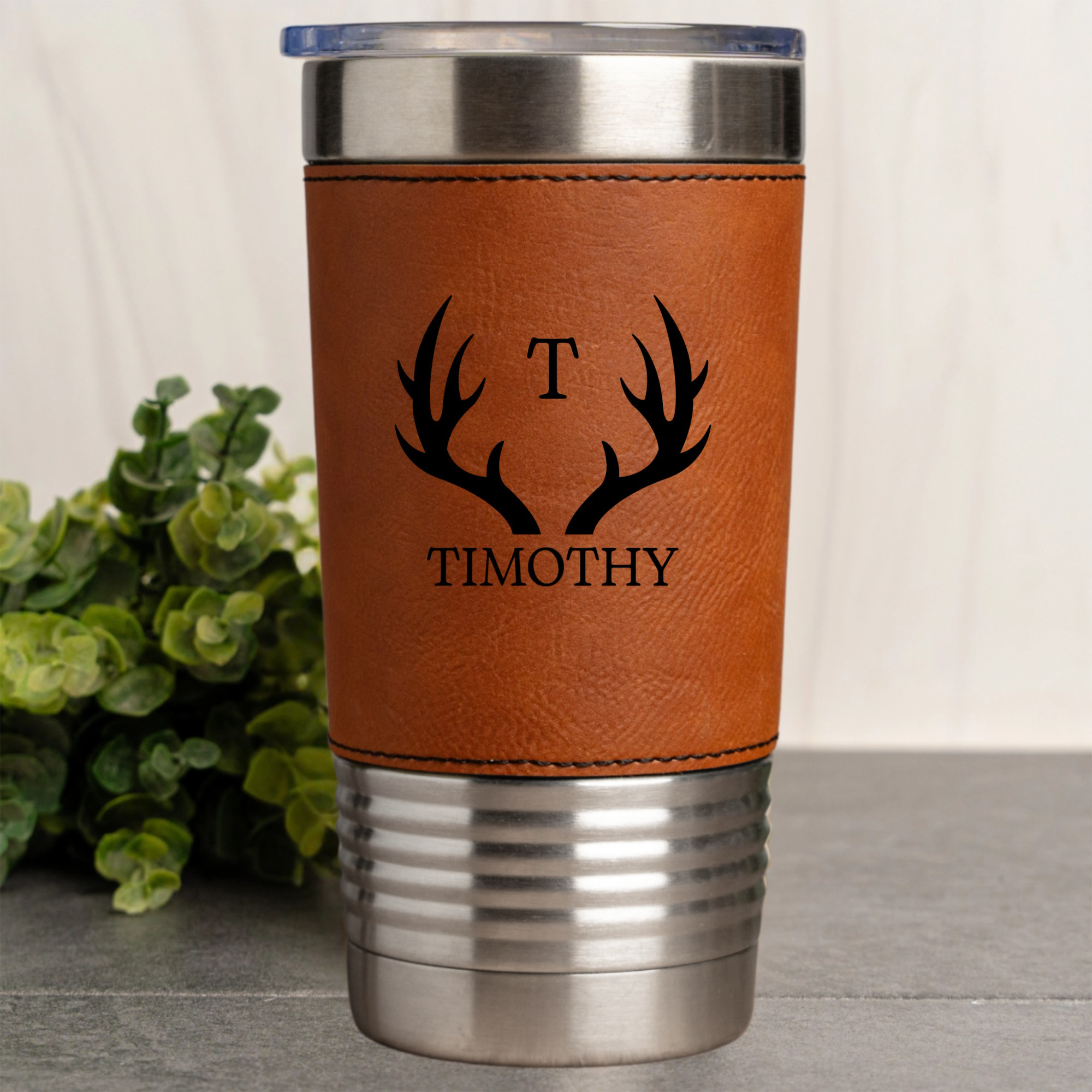 Customized Leather Wrapped Tumblers
