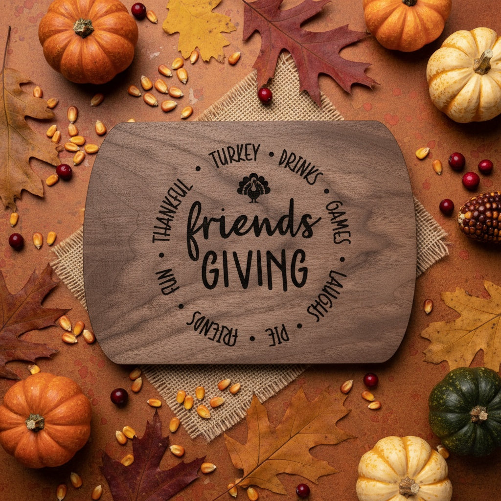 Friendsgiving Custom Thin Oval Cutting Boards