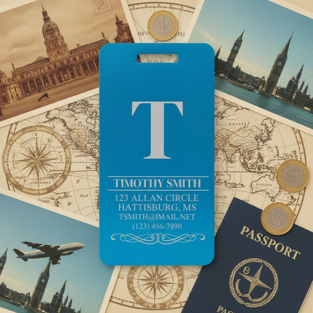 Customized Aluminum Luggage Tags Vertical