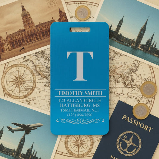 Customized Aluminum Luggage Tags Vertical