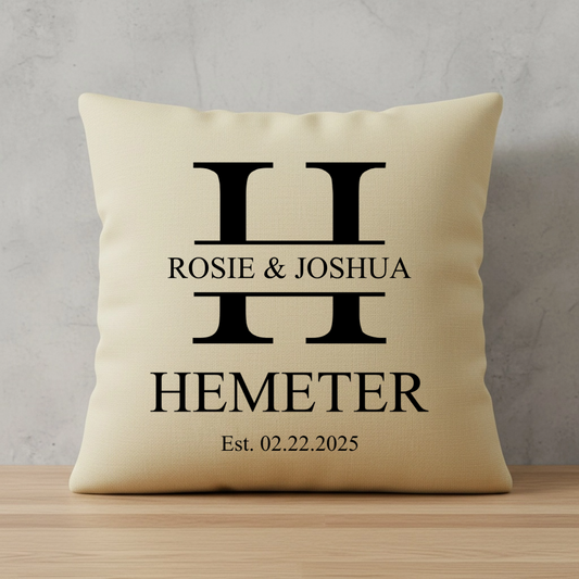 Customized Monogram Initial Throw Pillow Cover