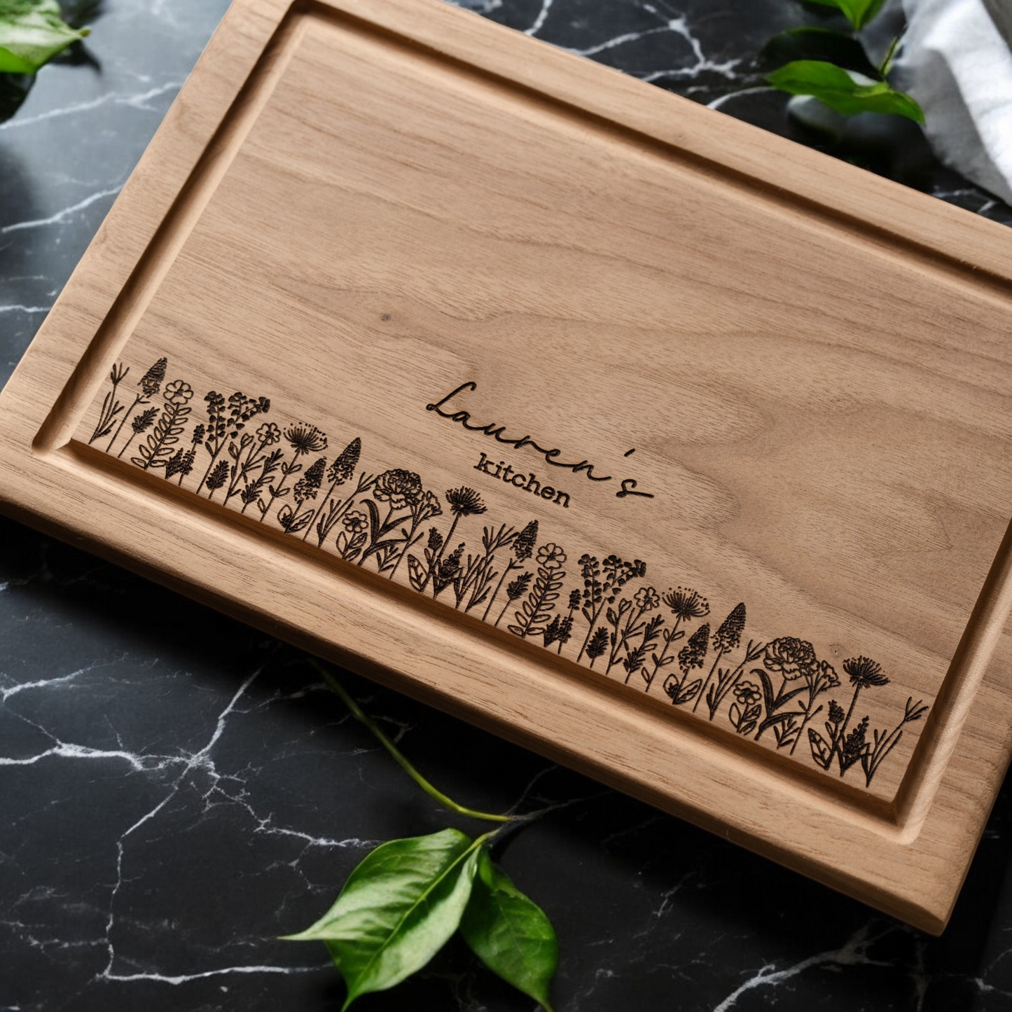 Customized Rectangle Floral Cutting Boards