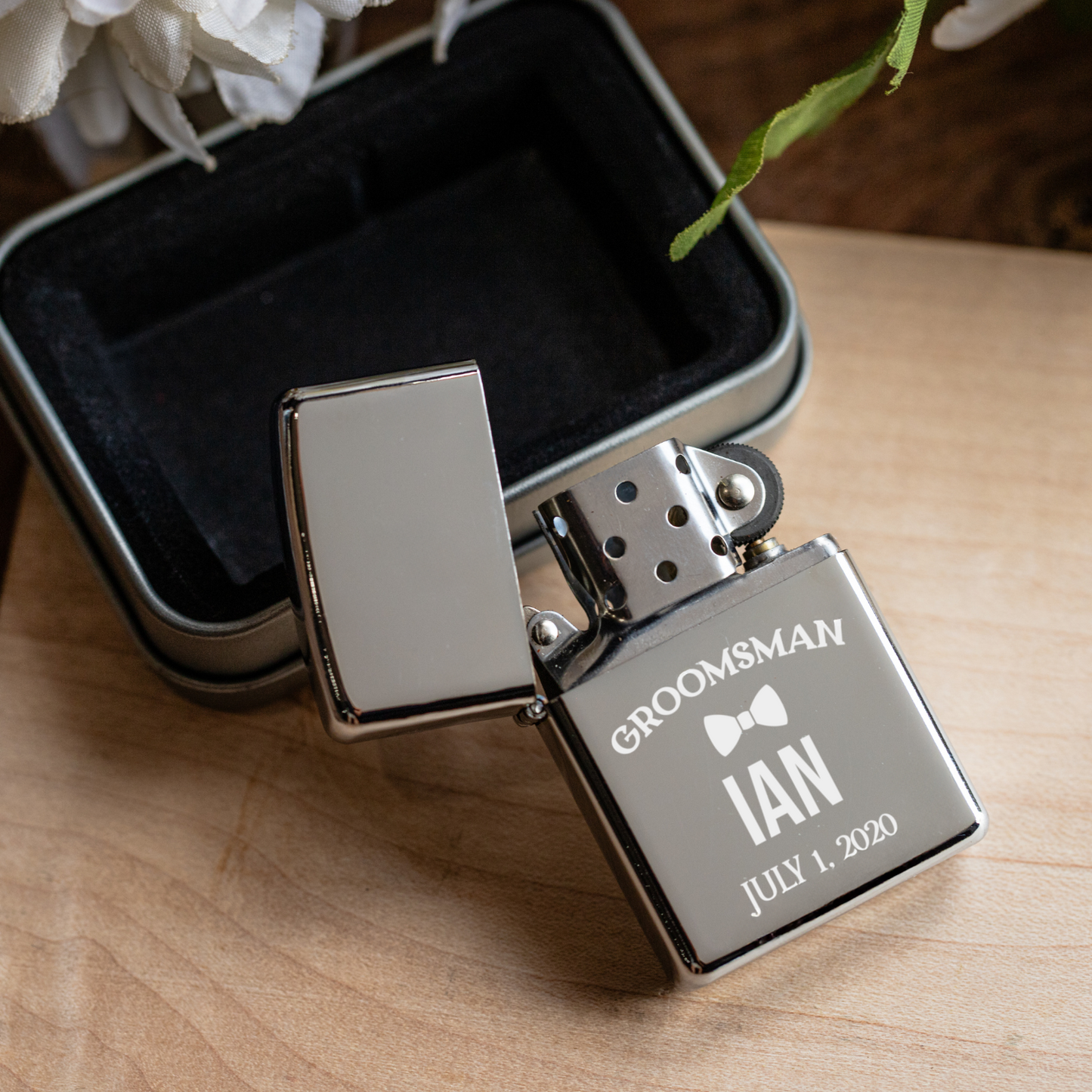 Customized  Groomsmen Silver Lighter