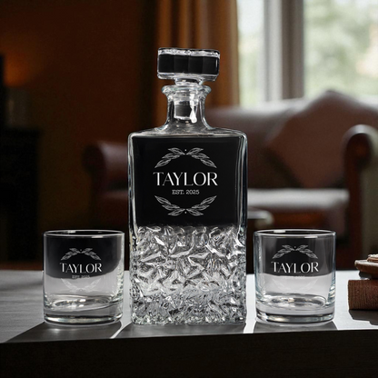 Bradford Decanter Set w Gift Box Custom Logo