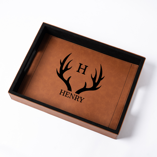 Customized Brown Leather Serving Tray
