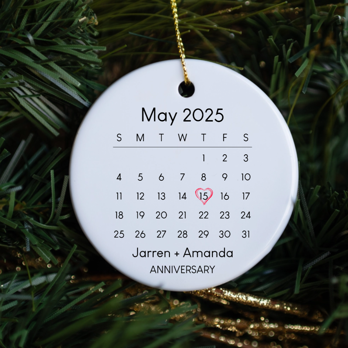 Customized Milestone Calendar Ceramic Ornament