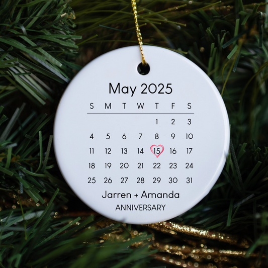 Customized Milestone Calendar Ceramic Ornament