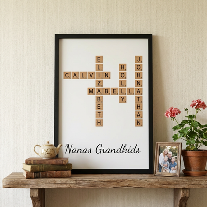 Customized Grandparents Crossword Puzzle Sign