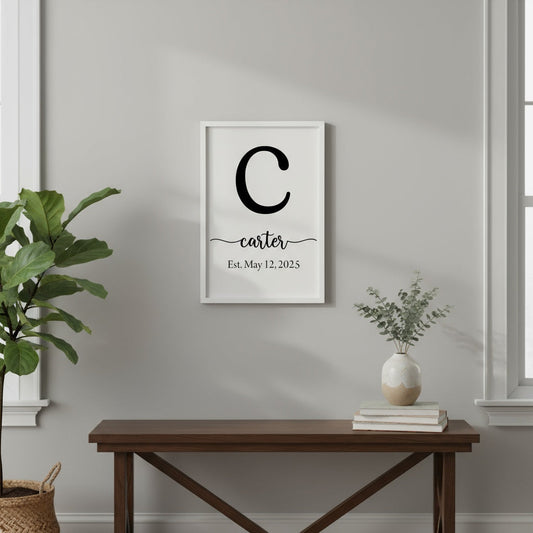Customized Family Name Sign with Initial