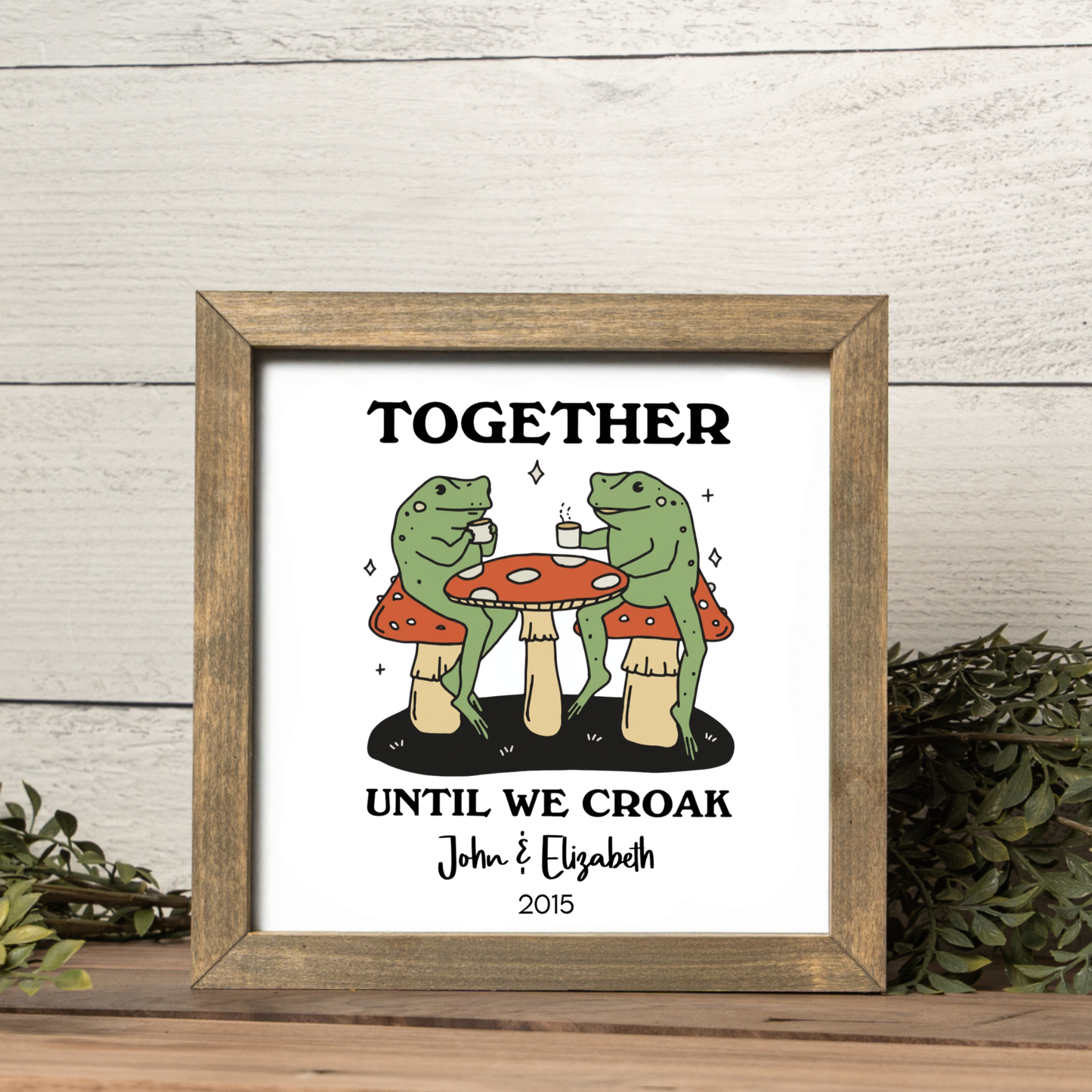 Customized "Together Until We Croak" Framed Print