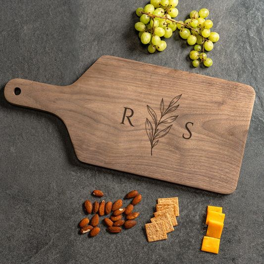 Customized Large Paddle Cutting Boards - Elegant Name & Date Designs