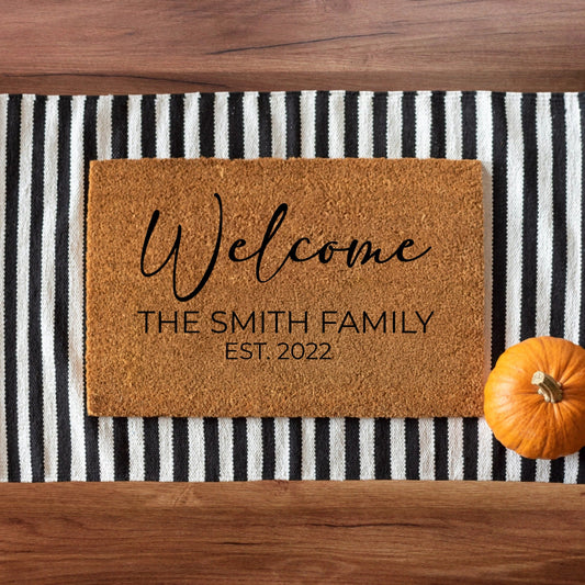 Customized Welcome Family Name Doormats- Printed