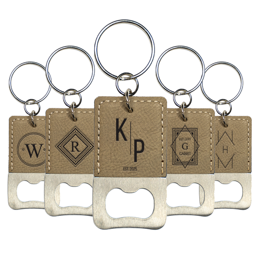 Set of 5 Personalized Keychain Bottle Openers - Signature Designs