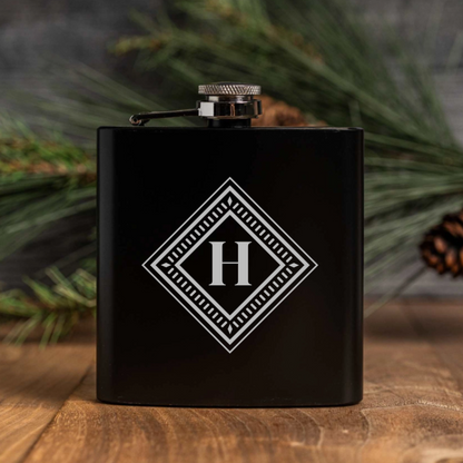 Customized Black Powder Coated Flasks - Signature Designs