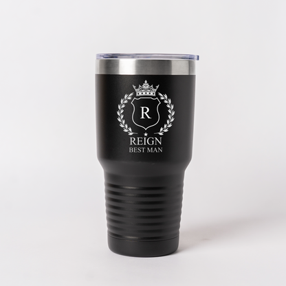 Customized 30oz Tumbler with Silver Lip - Groomsmen, Bridesmaids, Best Man