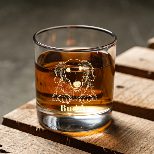Customized Dog Whiskey Glass with Text