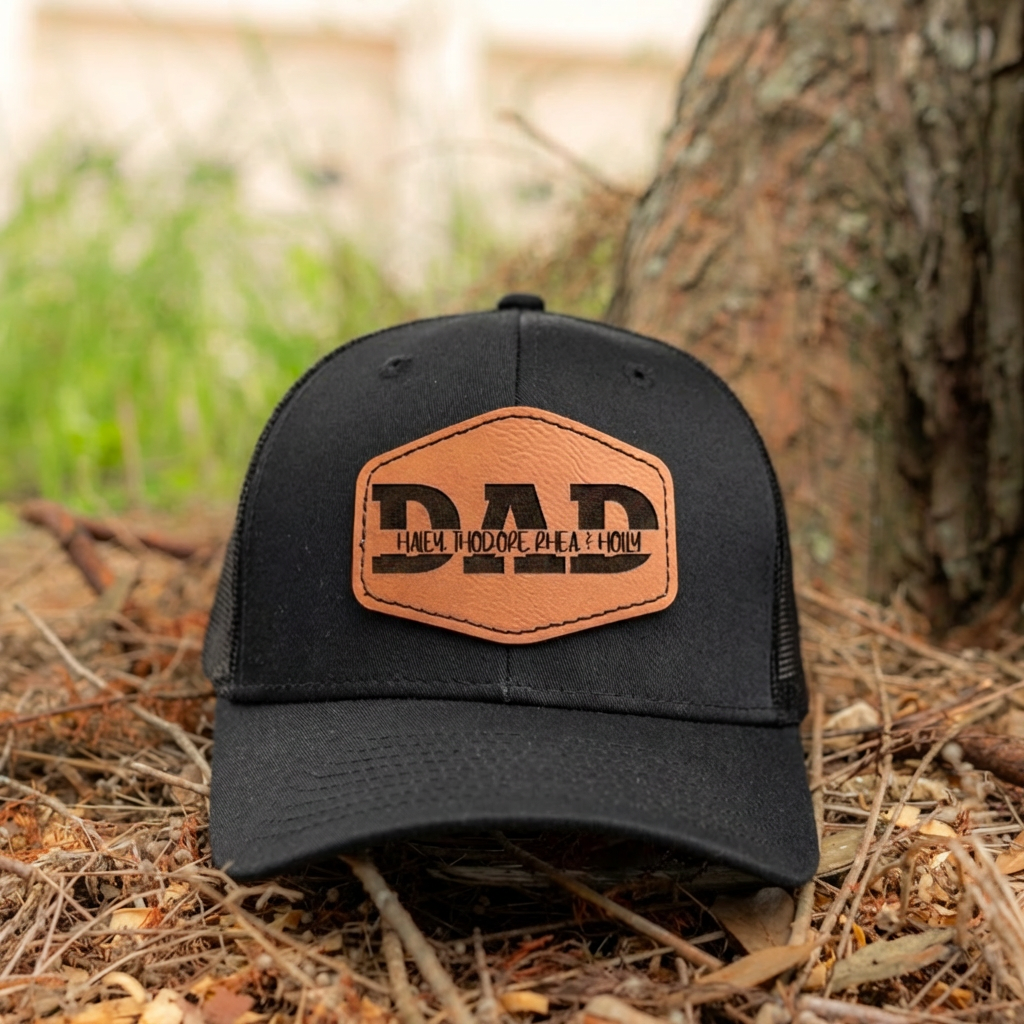 Customized Dad Trucker Hat with Engraved Patch
