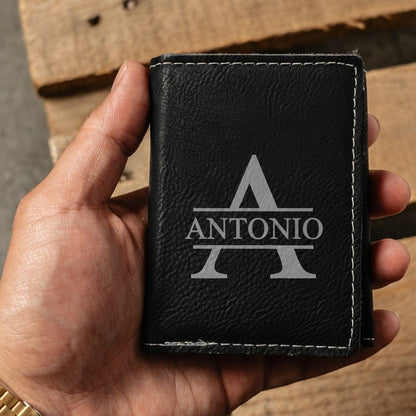 Customized Trifold Wallet - Black & Rustic
