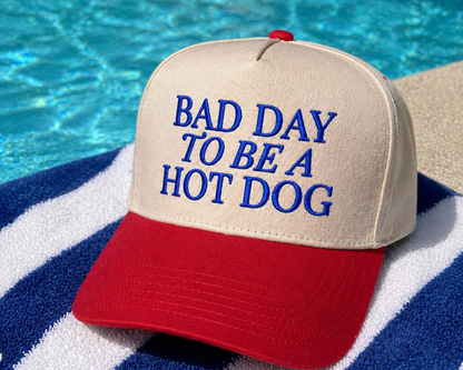 4th of July "Bad Day to Be A Hot Dog" Embroidered Hat