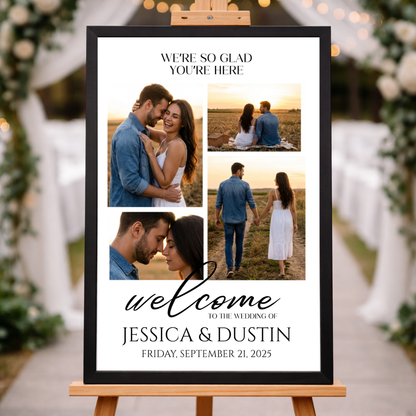 Custom Wedding Welcome Sign with Photos