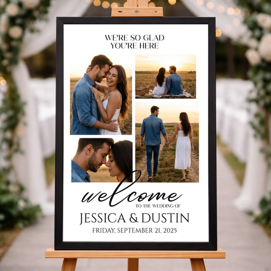Custom Wedding Welcome Sign with Photos