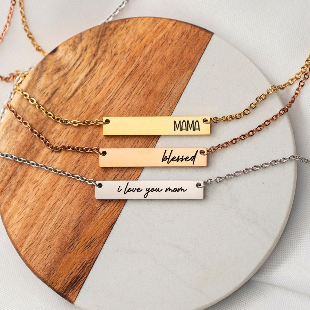 Mothers Day Custom Bar Necklace