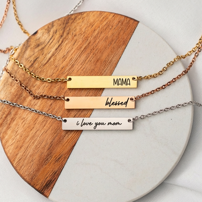 Mothers Day Custom Bar Necklace