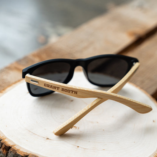 Customized Wayfarer Wood Sunglasses 2 Sided Engraving
