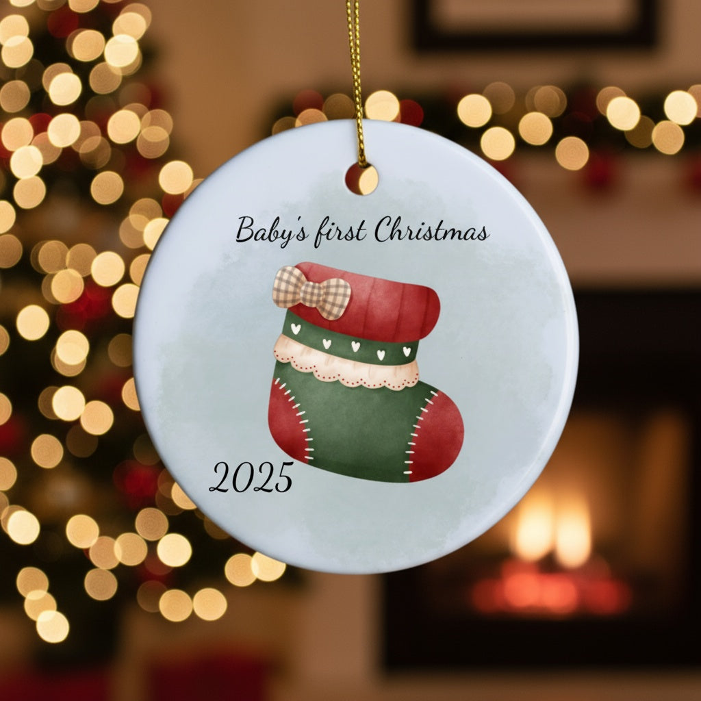 Customized Baby Christmas Stocking Ornament