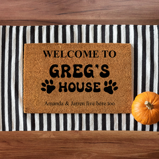 Custom Welcome Dog Doormat