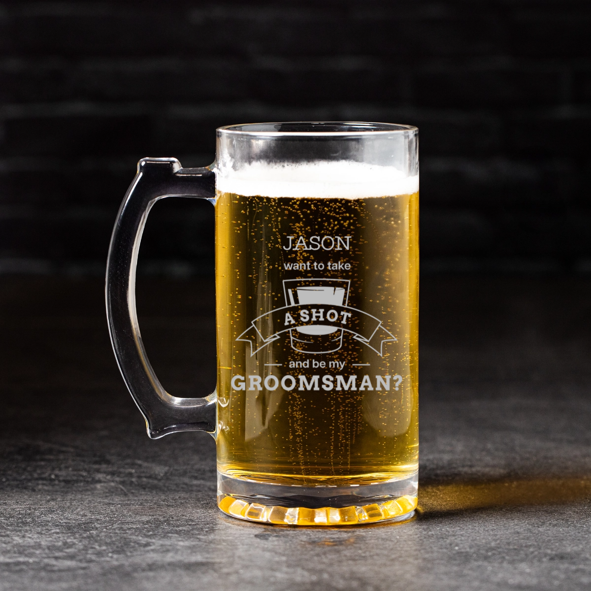 Customized 25oz Groomsmen Proposal Beer Mug