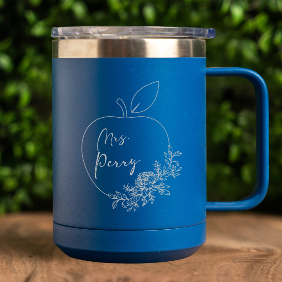 Customized 15oz Stainless Steel Apple Teacher Mugs