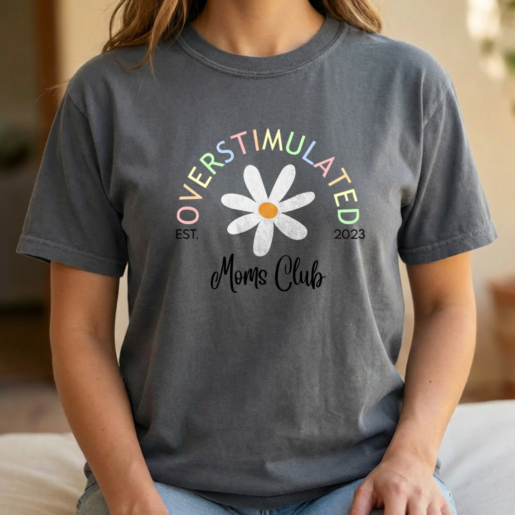 Custom Overstimulated Mom Premium Tee Shirt