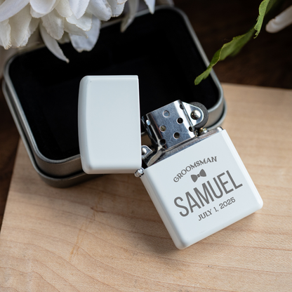 Customized Groomsman White Lighter