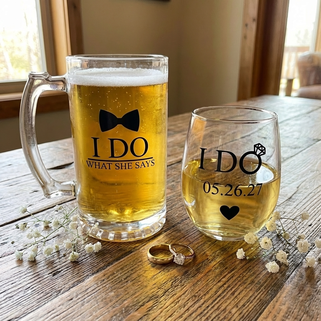 I Do and I Do What She Says Customized Drinkware