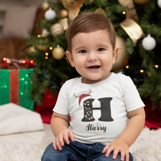 Customized Christmas Family Shirts with Initial Monogram