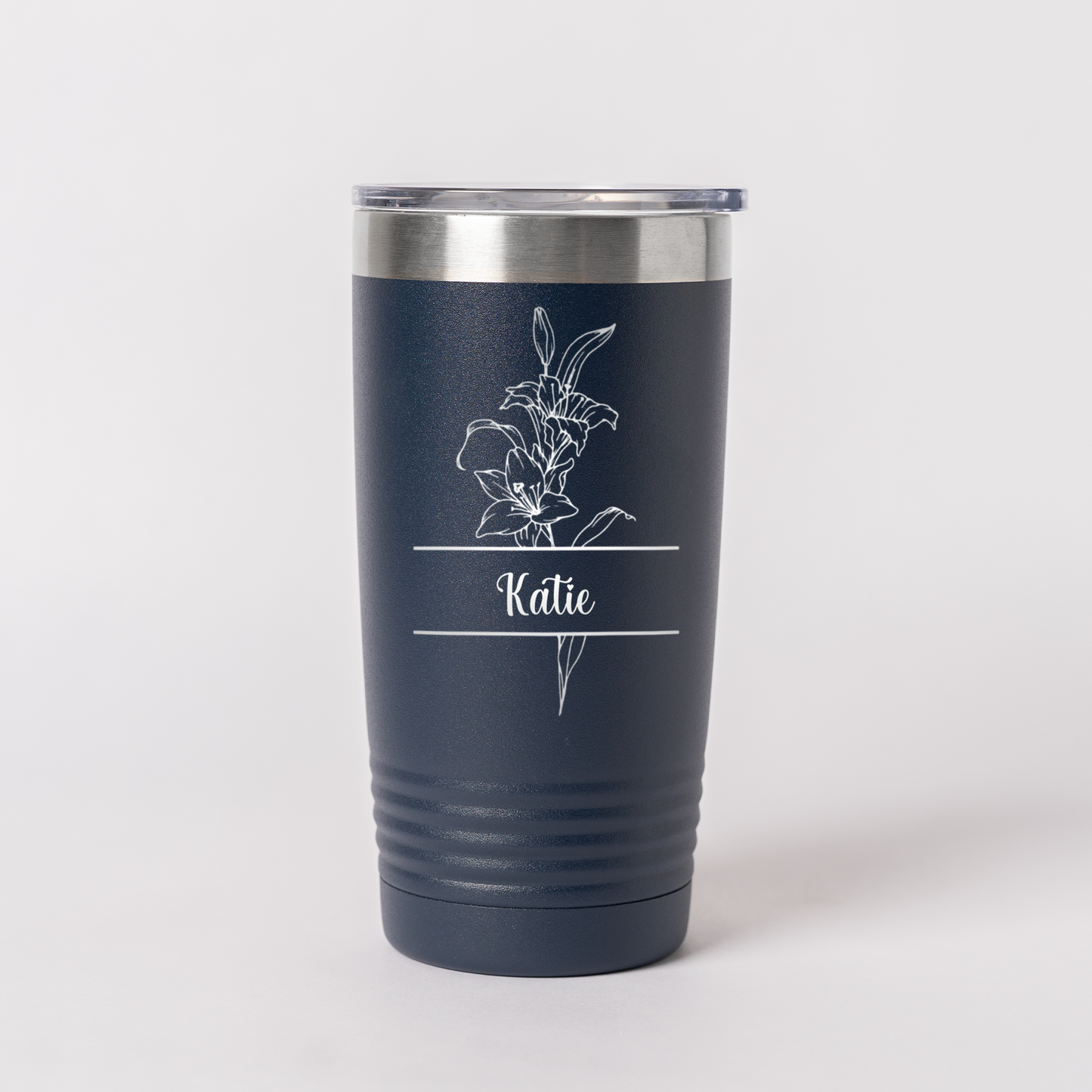 Customized Split Birth Floral 20oz Tumblers with Silver Lip