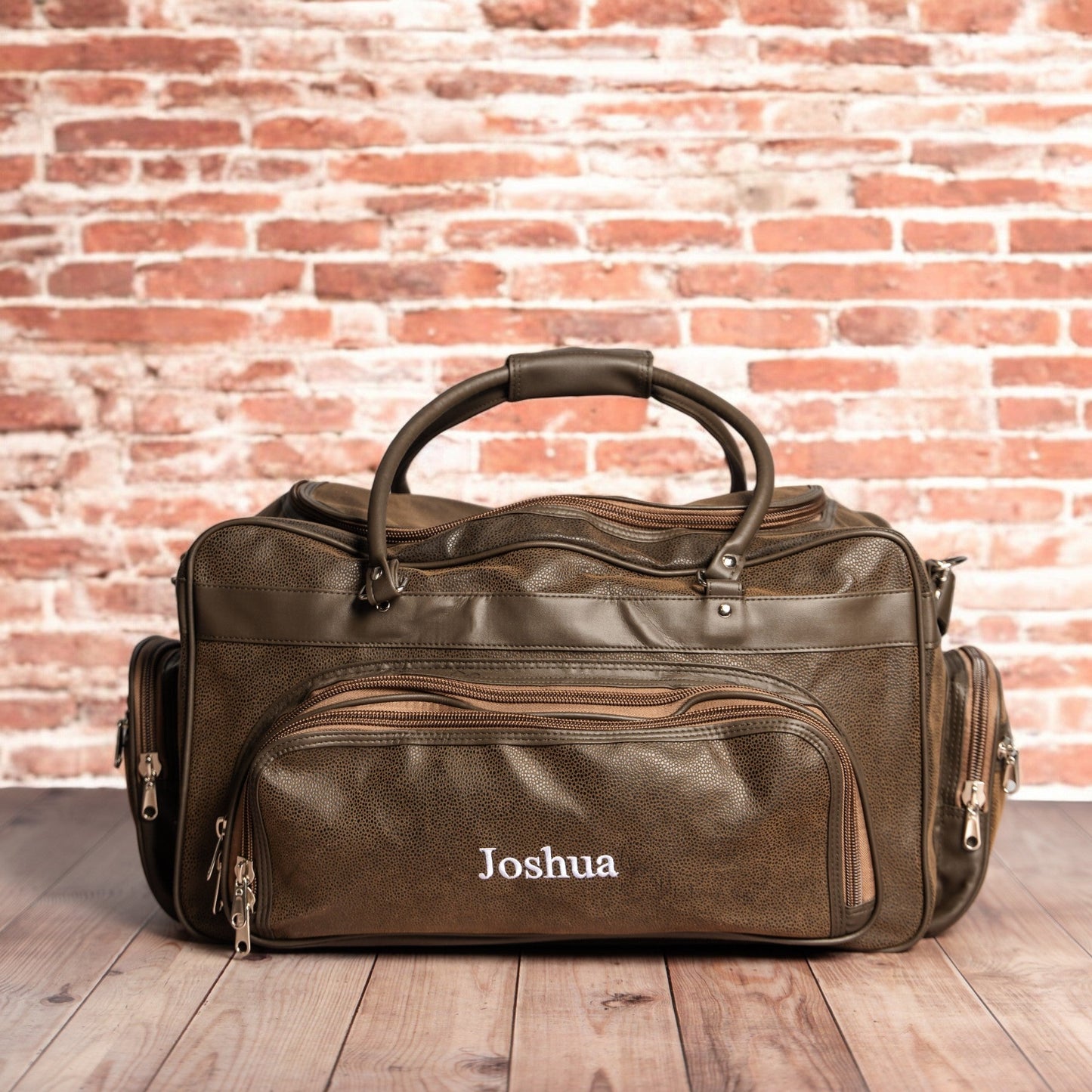 Customized Leather Weekender Duffle Bag