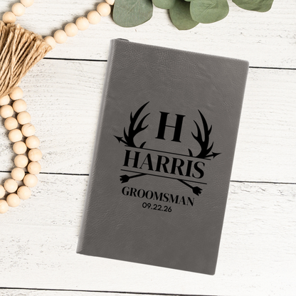Customized Leather Journal - Groomsmen, Bridesmaids, Best Man