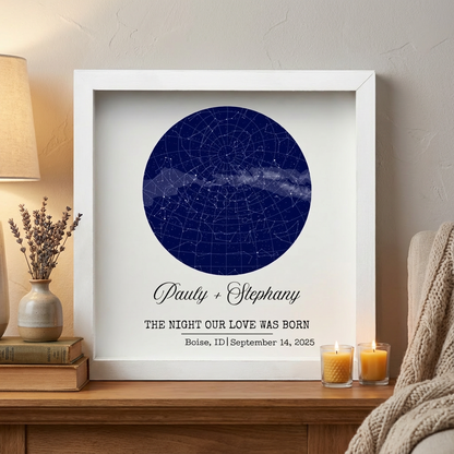 Customized Couples Star Map Framed Print